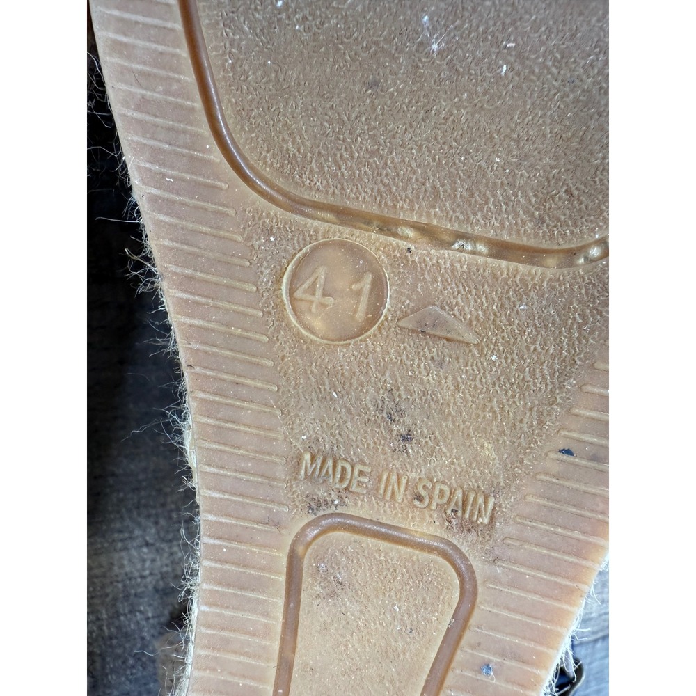 VISCATA Navy Canvas Espadrille Wedge Sandals with Ankle Strap - Picture 5 of 9